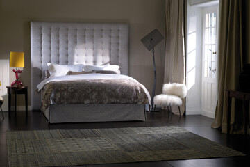 Modern luxury bedroom interior in minimal style
