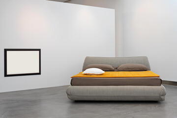 Modern luxury bedroom interior in minimal style