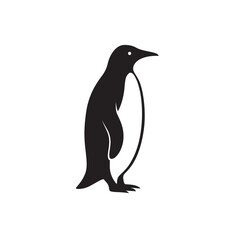 Naklejka premium Penguin Silhouette Vector Cute Arctic Bird Illustration for Wildlife and Kids Projects