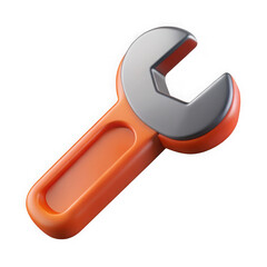 Orange wrench tool metal hardware