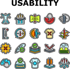 comfort usability product icons set vector