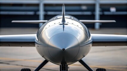 Fototapeta premium A closeup of an autonomous gliders surface highlighting its streamlined shape and hydrodynamic features poised for its next deepsea mission..