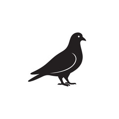 Fototapeta premium Pigeon Silhouette Vector Peace Bird Icon for Logo Print Graphic Design