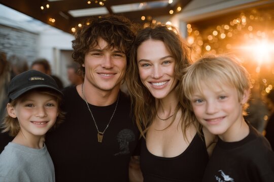 A patio table set in summer is the scene of a birthday celebration for a multigenerational family