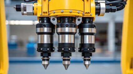 A closeup of a robotic arms end effector revealing multifunctional tools designed for sampling seabed materials and conducting maintenance tasks with precision..