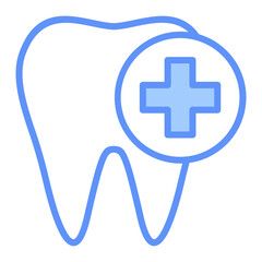 Obraz premium Dentist Outline Blue Color Icon