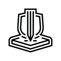 impact resistant casing line icon vector illustration