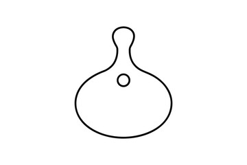 Abstract Outline of a Paddle with Hole Silhouette
