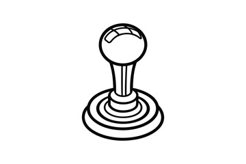 Classic Arcade Game Joystick Controller in Black and White Silhouette