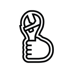 assembly required line icon vector illustration