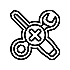 no assembly needed line icon vector illustration