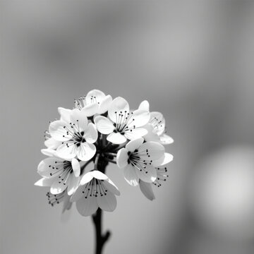 Ai genarate falower black and white