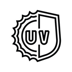 uv protection line icon vector illustration