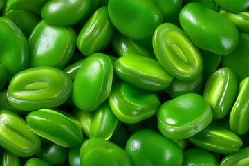 Cucumber leaf sprouts have sprouted from organic plant seeds on a linen mat, creating a lush microgreen foliage background with a selective focus