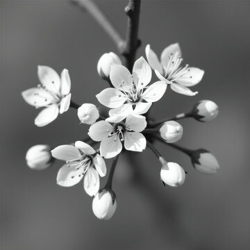 Ai genarate falower black and white