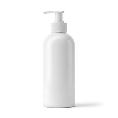 Elegant White Plastic Pump Bottle for Lotion, Modern Dispenser Bottle with a Minimalist Aesthetic for Personal Care Products