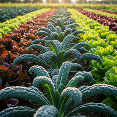 Fototapeta premium rows of vegetables