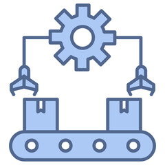 Robot-Human Interaction Blue Icon