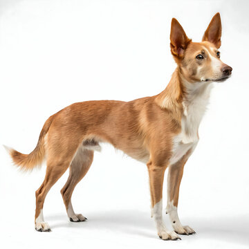 Portuguese Podengo dog isolated on transparent background  