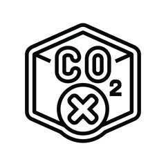 carbon neutral product line icon vector illustration