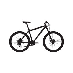 Fototapeta premium Mountain Bike Silhouette Icon Vector Black Bicycle Illustration