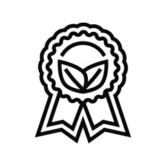 eco certified line icon vector illustration