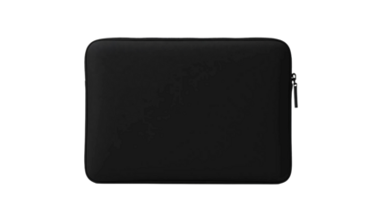 Black laptop sleeve isolated on transparent background