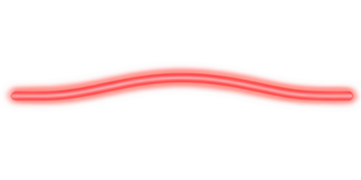 Wavy Red Neon Light Against White Background Abstract Glowing Line