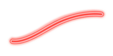 Abstract Red Neon Light Curve on White Background for Modern Design