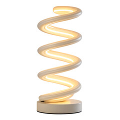 A serpentine lamp made from glowing coils like a snake’s body. isolated on a transparent background