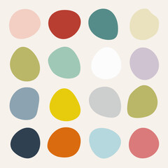 abstract organic blob shapes with subtle distortions. vector elements. European style pastel colors. vintage tone.