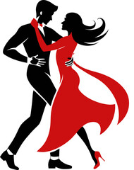 silhouette of a dancing couple