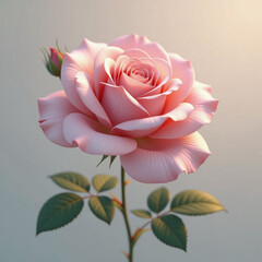 pink rose with water drops blooom