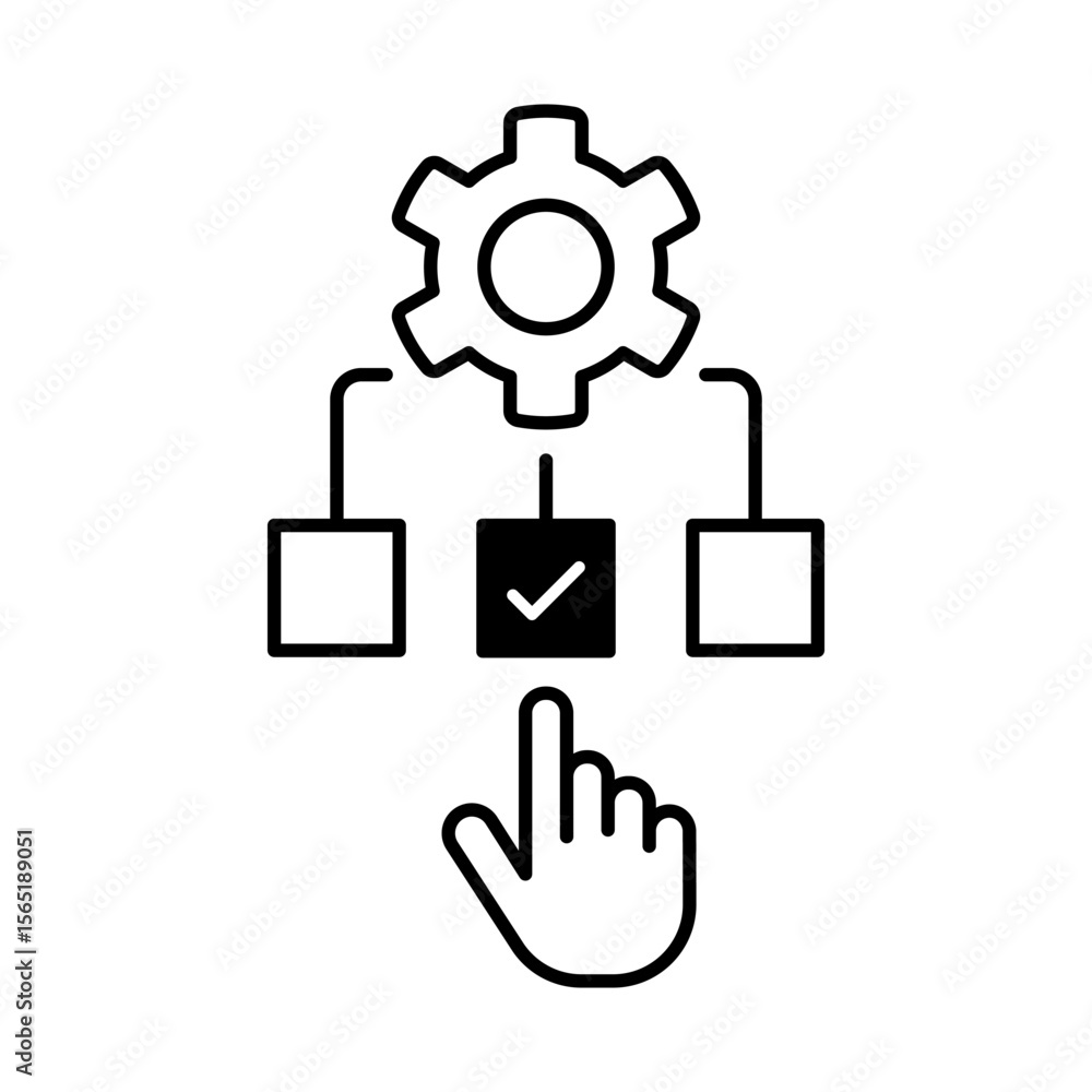Poster workflow and production concept icon