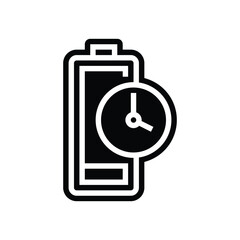 quick charge enabled glyph icon vector illustration