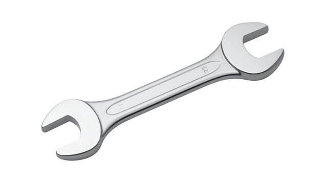 Chrome wrench tool isolated on transparent background, ideal for construction, repair, and maintenance projects