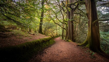 Fototapeta premium peaceful woodland path with majestic trees