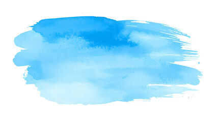 Delicate light blue watercolor brush stroke creating a soft and artistic texture on a transparent background, ideal for adding a touch of elegance to designs