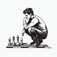 chess board game and men