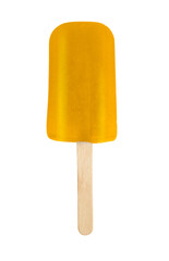 Yummy orange ice cream on white background