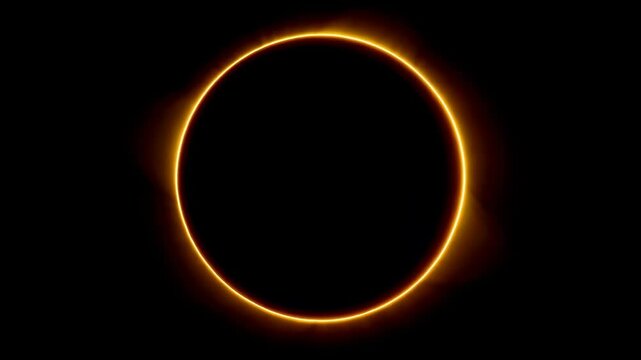 Dramatic total solar eclipse with corona glowing golden in the dark black sky during daytime celestial event nature phenomenon astronomy