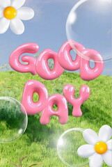 soap bubbles and flowers