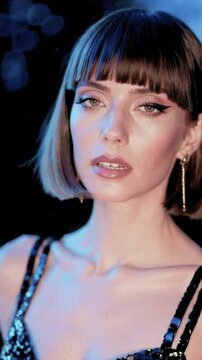 4K Close-Up Video of a Model Looking Into the Camera Seductively 