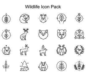 Fototapeta premium Wildlife Icon Pack