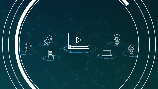 E-learning online education training webinar on internet for personal development and professional qualifications. 