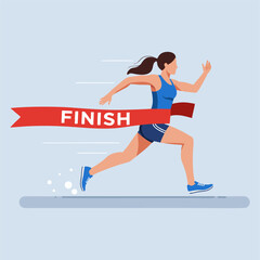 Woman Running in Fitness Vector Illustration