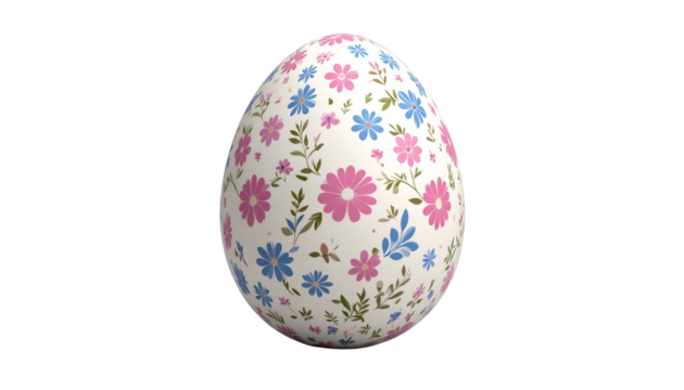 A Easter Egg floral Pattern: A close-up shot of an Easter egg adorned with a stunning floral pattern, each detail meticulously captured to highlight.