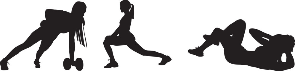 Female body workout vector