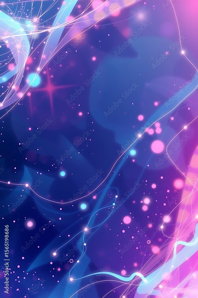 Poster a mesmerizing spectacle of radiant ethereal streams and bokeh spheres