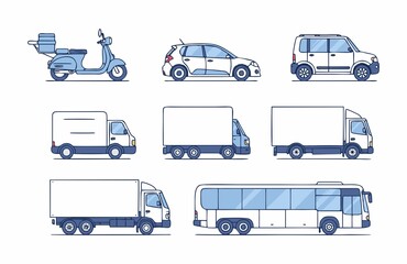 Vector Illustration Transportation Icon Set
